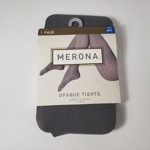 Merona Opaque Tights Size M/T Gray NWT